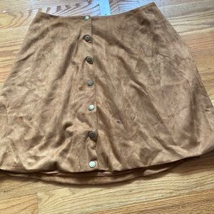 Suede mini skirt